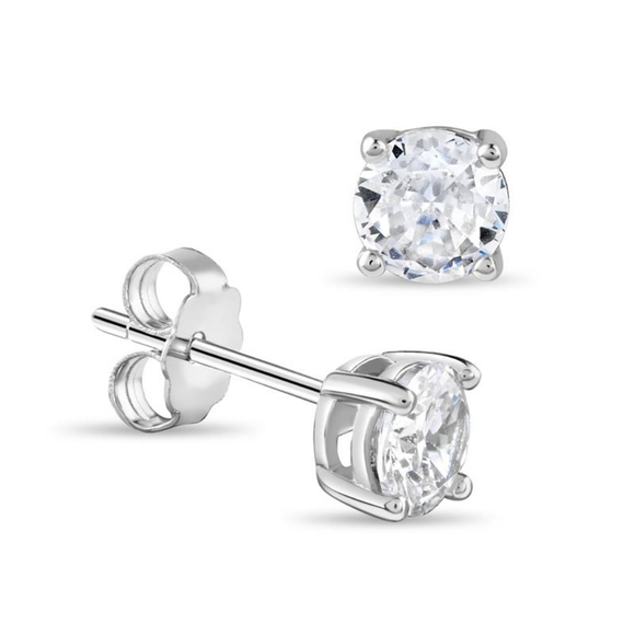 Sterling sliver Stater DiamondAura 1.00 carat earrings - Picture 1 of 4
